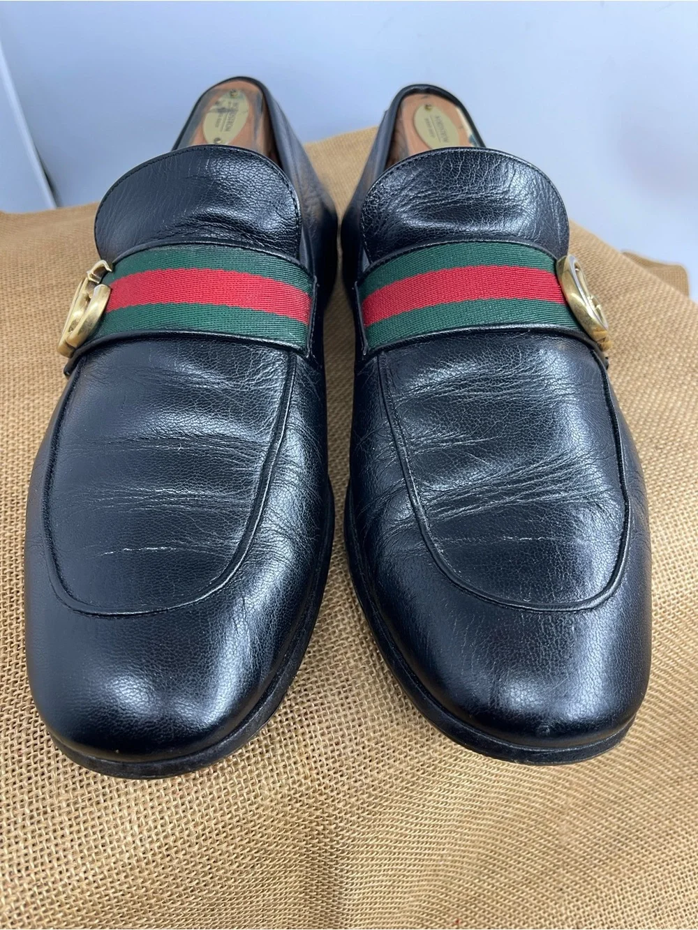$950 Gucci GG Mens Shoes US 10 Made in Italy